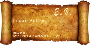 Erdei Vilmos névjegykártya